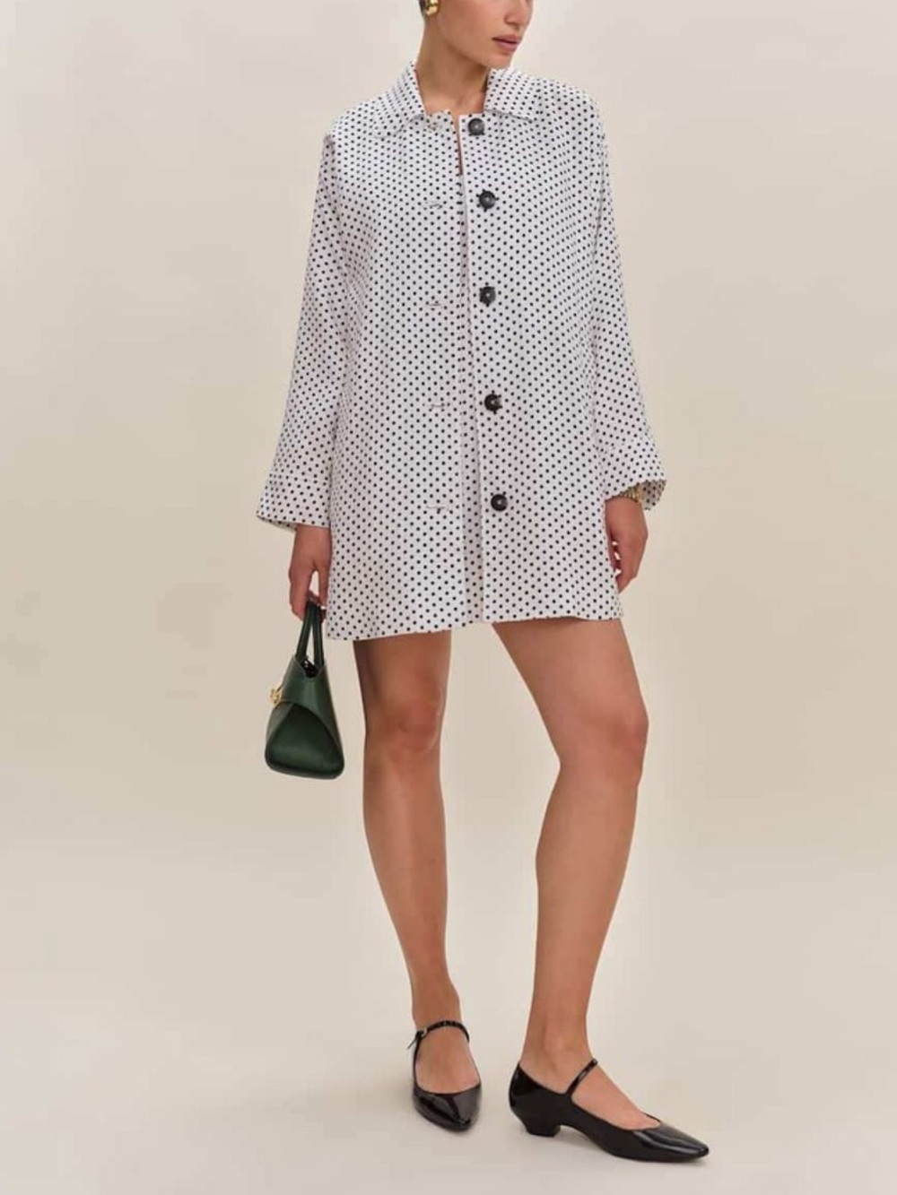 Reformation Black + White
Polka Dot Linen Jacket size M